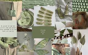 Aesthetic Collage Sage Green Wallpaper ...