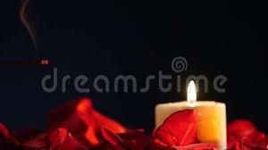 Incense Sticks And Candles Are Burning And Smoke On Dark Background Smoke From Incense And Candle Light Stock Footage Video Of Fire Lighting 111952310