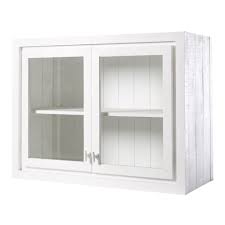 white glazed 2 door kitchen wall unit