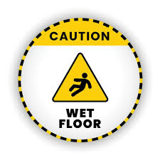 caution wet floor banner vector