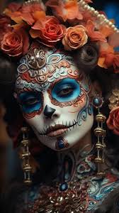 a sugar skull face baroque style fashion