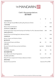 menu the mandarin