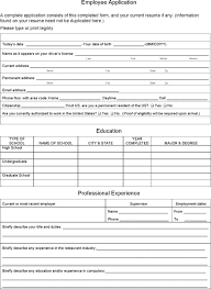 Employment Application Form Free Blank Template Stirring