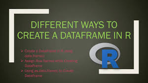 create a dataframe in r