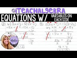 Algebra 1 Solving Equations With