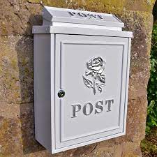 Silver Rose Wall Mounted Post Box