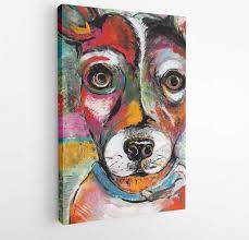 Colorful Pop Art Style Dog Painting Rat