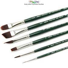 Silver Brush Ruby Satin Acrylic Brushes