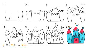 how to draw a castle howtodraw pics