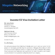 investor e2 visa invitation letter