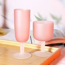 Medieval Sunset Cup Pink Frosted Glass