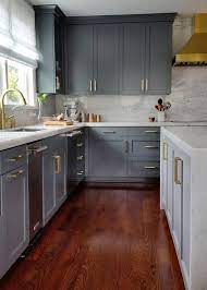 dark gray kitchen cabinets with br