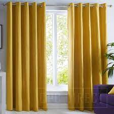 Colour:red | size:66 width x 90 length (168cm x 228cm). Qpc Direct Pair Of Plain Fully Lined Heavy Cotton Eyelet Ring Top Curtains Ochre Yellow 90 X 90 228 X 228cm Buy Online In Cayman Islands At Cayman Desertcart Com Productid 89990159