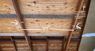 Download joist ceiling images and photos. How Might I Attach Pieces Of Lumber Between Two Garage Ceiling Joists For The Larger Goal Of Mounting A Punching Bag To The Lumber Home Improvement Stack Exchange
