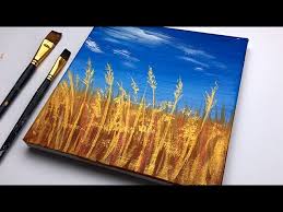 Wheat Field Easy Acrylic Painting For