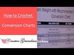 Yarn Weight And Hook Size Conversion Chart Reference