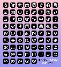 aesthetic black app icons ios 14