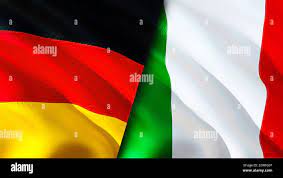 Germany and Italy flags. 3D Waving flag ...