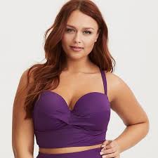 Torrid Purple Twist Front Bikini Top Swimsuit 6 30 Nwt