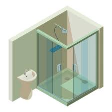 Bathroom Interior Icon Isometric Vector