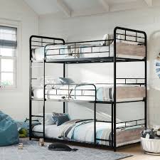 You need the beds, some. Better Homes Amp Gardens Anniston Triple Bunk Bed Metal Frame And Rustic Gray Accents Walmart Com Walmart Com