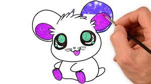 Also, draw small, button noses, and use 2 small curves to draw each mouth so it looks like your animals are smiling. How To Draw Cute Animals With Big Eyes Coloring Page Draw Animals Mouse Cute Step By Step Easy Youtube