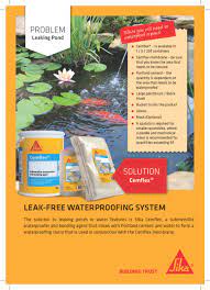 how to waterproof a pond sika south