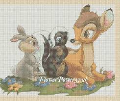 Disney Cross Stitch Chart Bambi Friends Flowerpower37 Uk