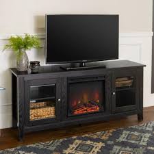 Walker Edison Black Fireplace Tv Stand