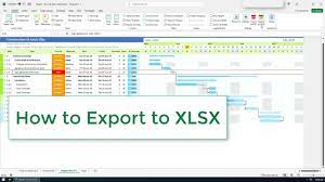 how to export a gantt chart to xlsx