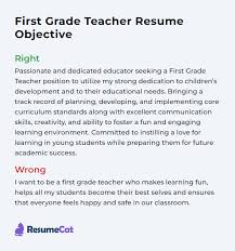top 17 first grade teacher resume