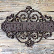 Cast Iron Welcome Sign Large Decorative