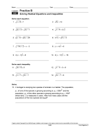 Solving Radical Inequalities Practice