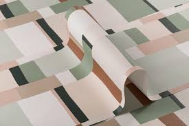 pastel colour block stripes wallpaper