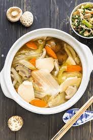 mushroom and chinese cabbage soup wok