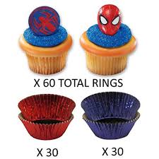 Shop for the best spiderman cake online for your special one. Spiderman Cupcake Set With Liners And Spiderman Toppers Red And Blue Enough For 60 Cupcakes Toppers And Liners Walmart Com Walmart Com
