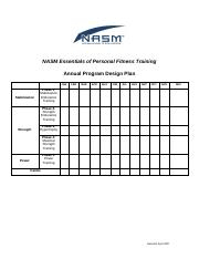 nasm opt fitness annual program design