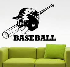 Helmet Bat Ball Baseball Sign Wall