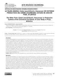 PDF) LA PALMA AMARGA (Sabal mauritiiformis, Arecaceae) EN SISTEMAS  PRODUCTIVOS DEL CARIBE COLOMBIANO: ESTUDIO DE CASO EN PIOJÓ, ATLÁNTICO