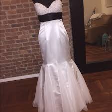 White Black Mermaid Prom Gown Size 6 Nwt