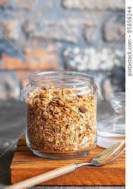 organic homemade granola or muesli with
