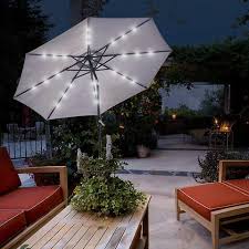 Glamhaus Solar Led Garden Parasol Grey
