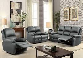 reclining luxury leather sofa set in