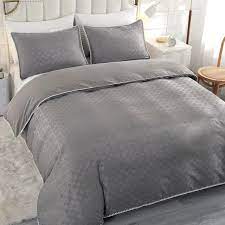 polyester gray geometric duvet covers