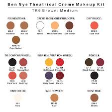 ben nye theatrical creme makeup kit tk