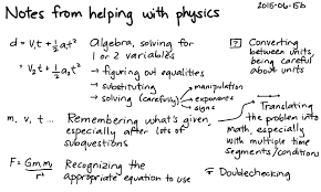 notes from helping with physics
