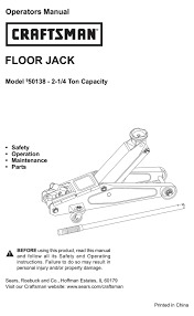 craftsman 950138 operator s manual pdf