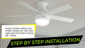 how to install ceiling fan hunter