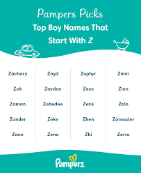 top baby boy names that start with z