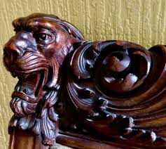 carved lion head chair and sofa